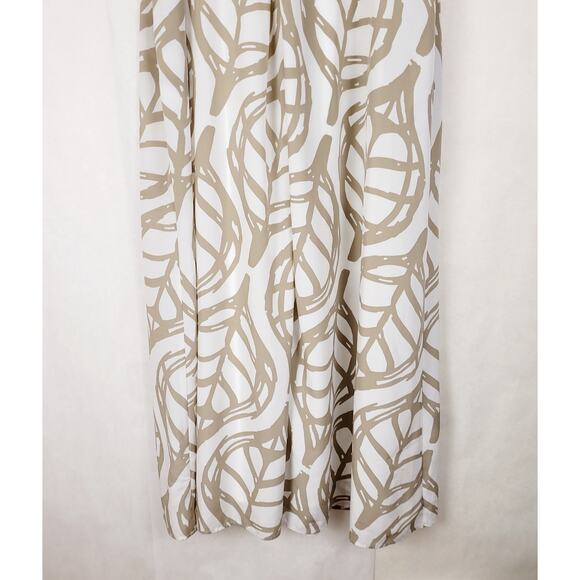 Anthropologie Whit Two tan leaf print maxi dress Size XS Tropical Clean Girl - Picture 7 of 12